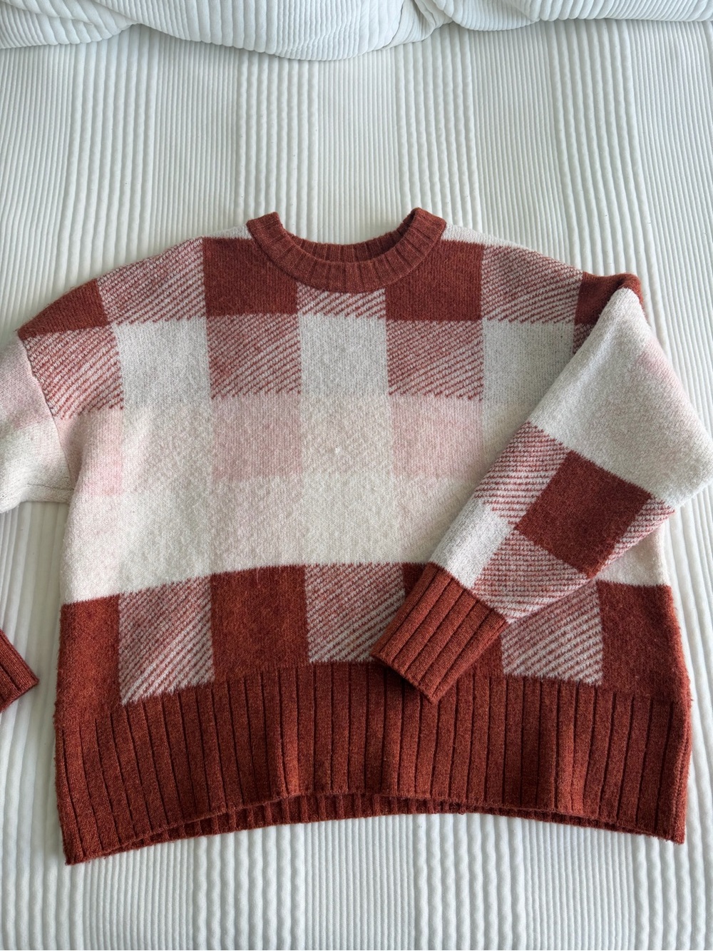 Plaid Crewneck Sweater